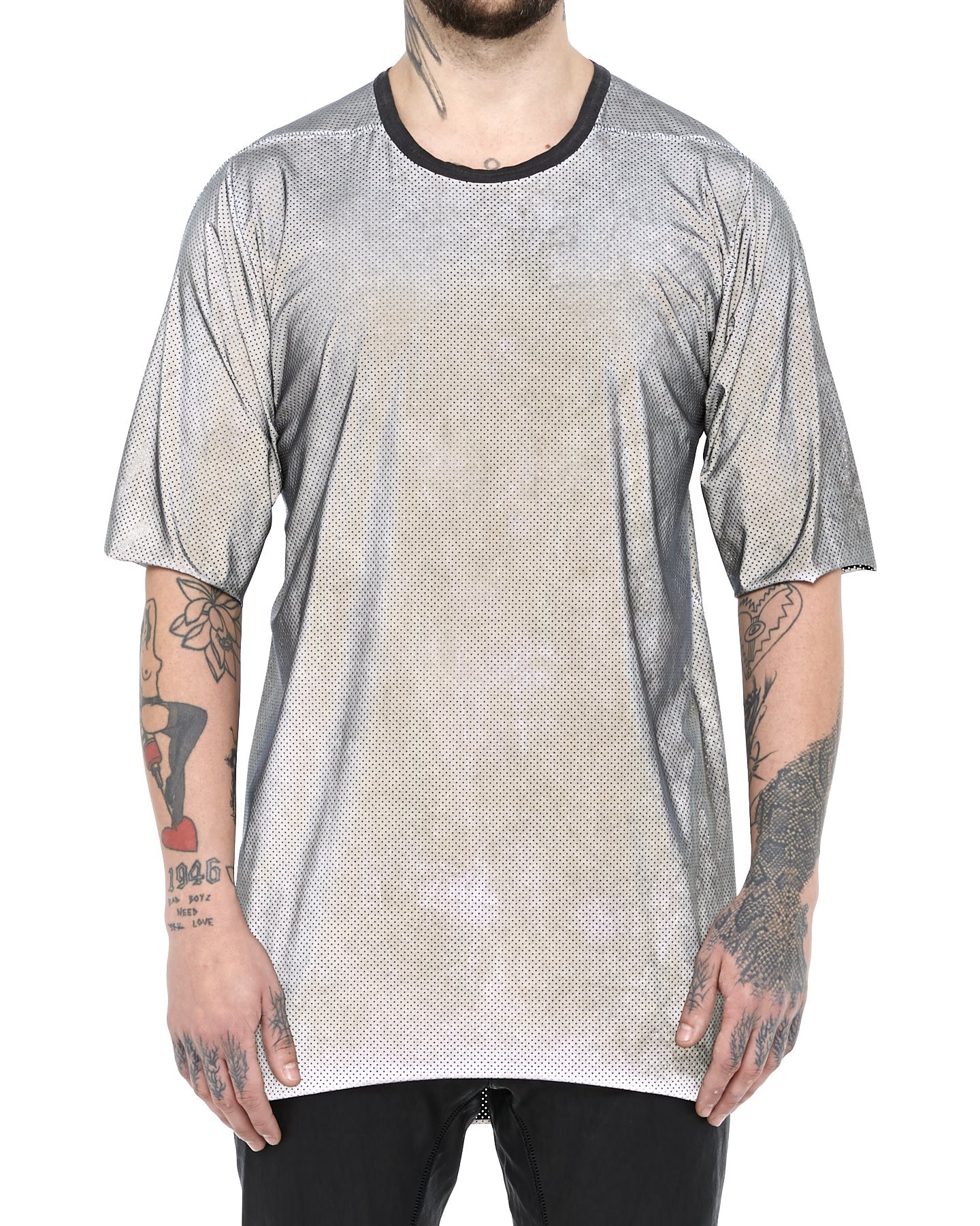 REFLECTIVE PERFORATED NYLON T-SHIRT