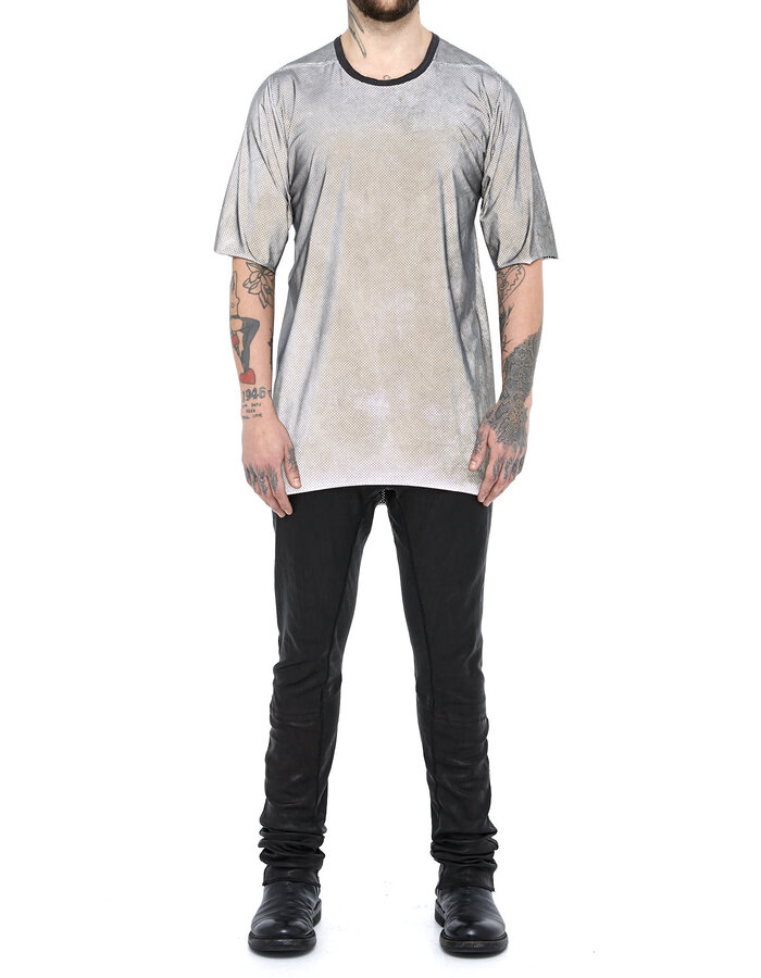 69 BY ISAAC SELLAM REFLECTIVE PERFORATED NYLON T-SHIRT