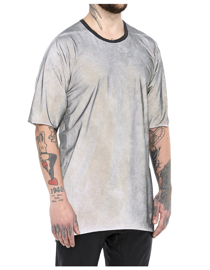 69 BY ISAAC SELLAM REFLECTIVE PERFORATED NYLON T-SHIRT