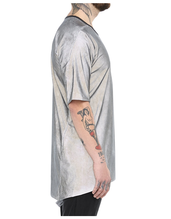 69 BY ISAAC SELLAM REFLECTIVE PERFORATED NYLON T-SHIRT