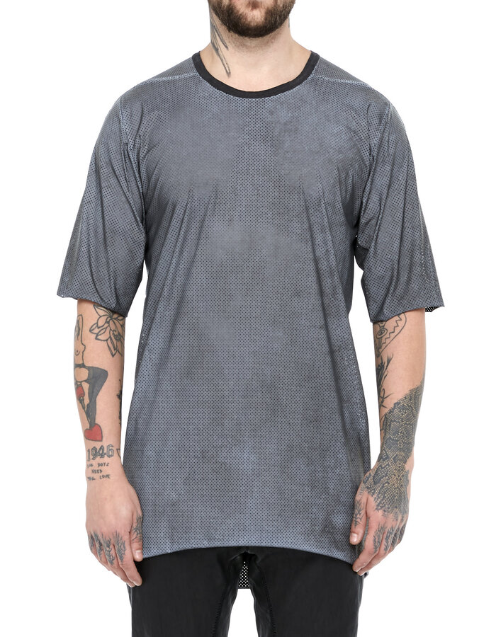 69 BY ISAAC SELLAM REFLECTIVE PERFORATED NYLON T-SHIRT