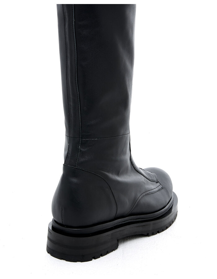 DAVIDS ROAD THIGH HIGH LEATHER BOOTS WITH ZIPPER
