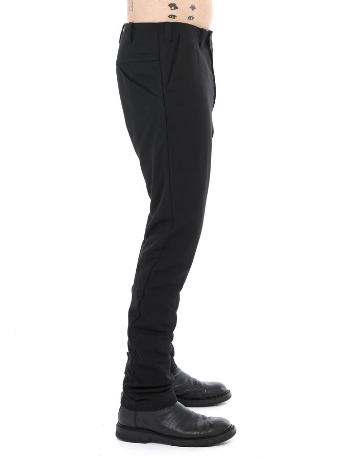 DEVOA WOOL & VISCOSE CURVED LEG TROUSER