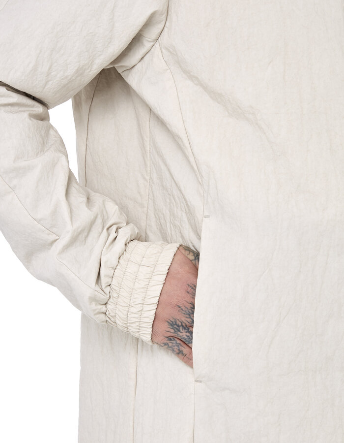 Cotton Nylon Padded Zip Front Mac Coat by Devoa | Shop Unaltd