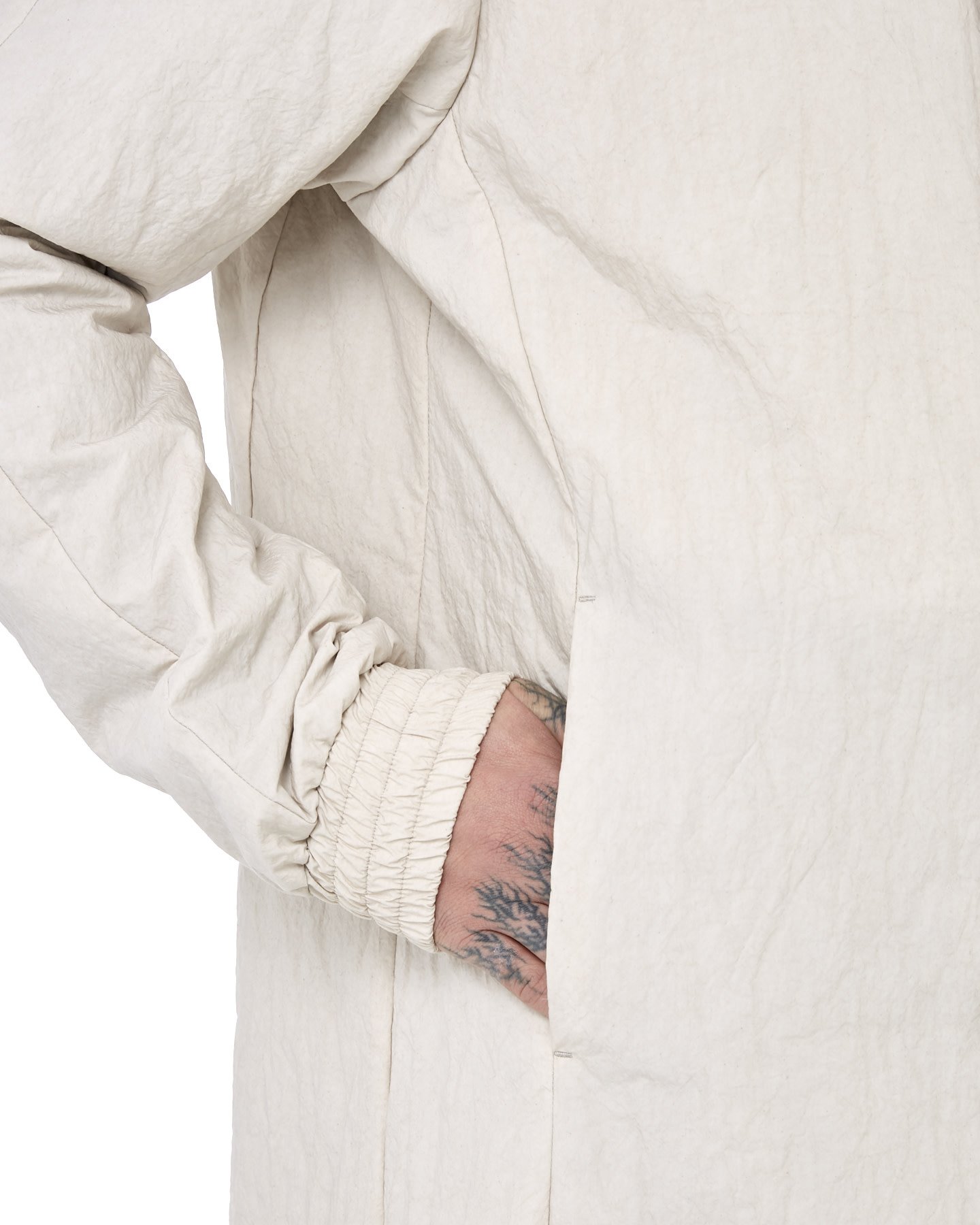 Cotton Nylon Padded Zip Front Mac Coat by Devoa | Shop Unaltd NYC