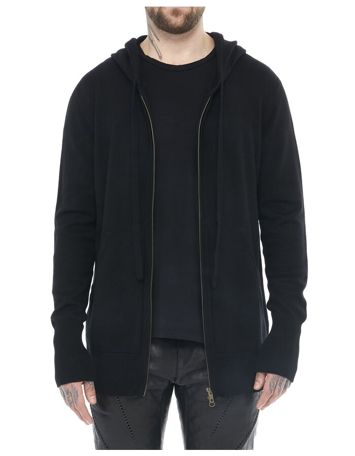 LARS ANDERSON WOOL KNIT ZIP UP HOODIE