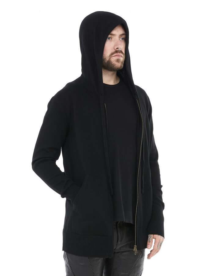 LARS ANDERSON WOOL KNIT ZIP UP HOODIE