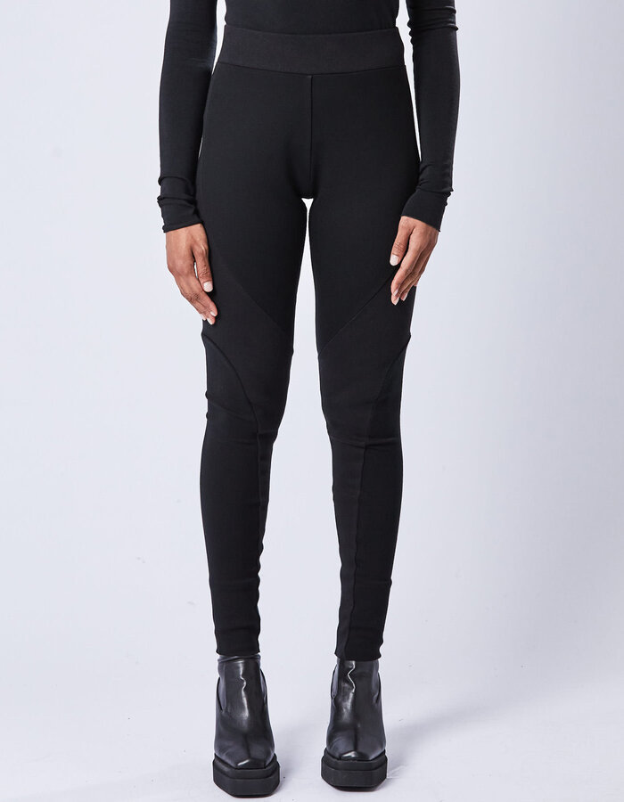 THOM KROM STRETCH VISCOSE RIB DETAIL LEGGINGS