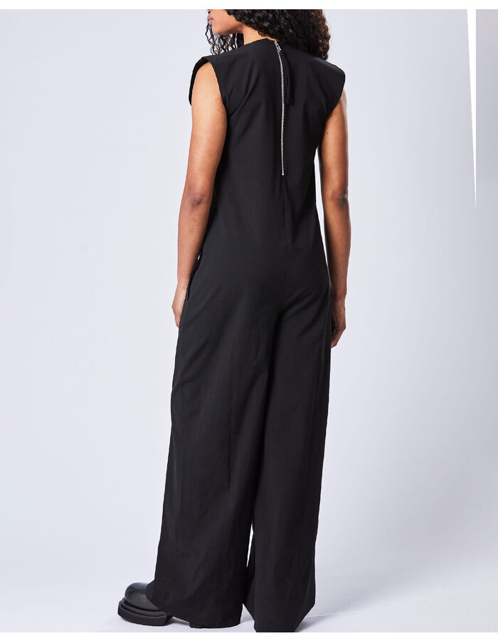 THOM KROM VISCOSE & RAYON STRETCH WIDE LEG JUMPSUIT