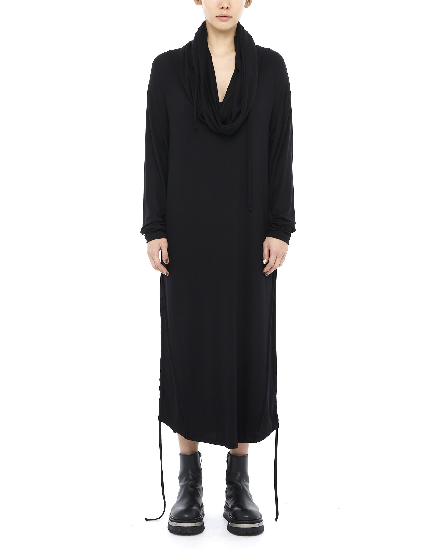 VISCOSE COWL NECK ADJUSTABLE LONG DRESS