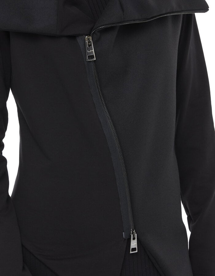 LA HAINE INSIDE US FLEECE LINED ASYMMETRIC FITTED JACKET