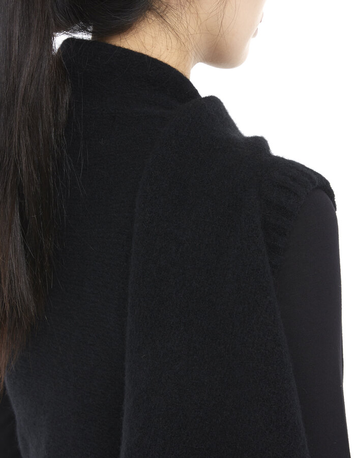 ISABEL BENENATO YAK & MERINO WOOL WRAP VEST - BLACK