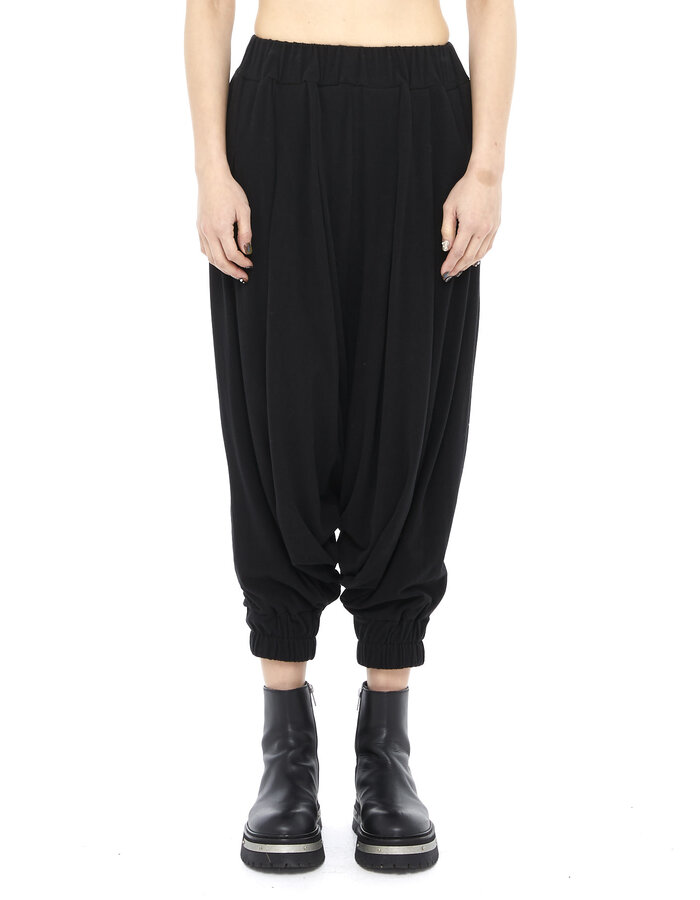 STUDIO B3 COTTON FLEECE DROP CROTCH PANTS