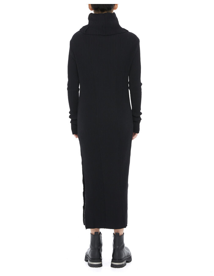 STUDIO B3 HEAVY RIB COTTON STRETCH HIGH NECK SWEATER DRESS