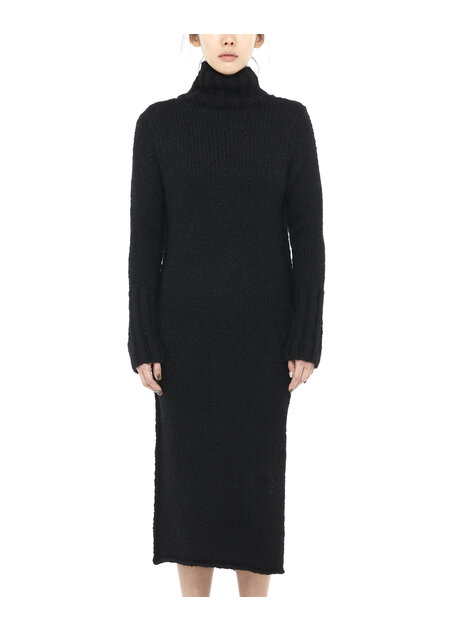 STUDIO B3 ALPACA BLEND ASYMMETRIC HIGH NECK SWEATER DRESS