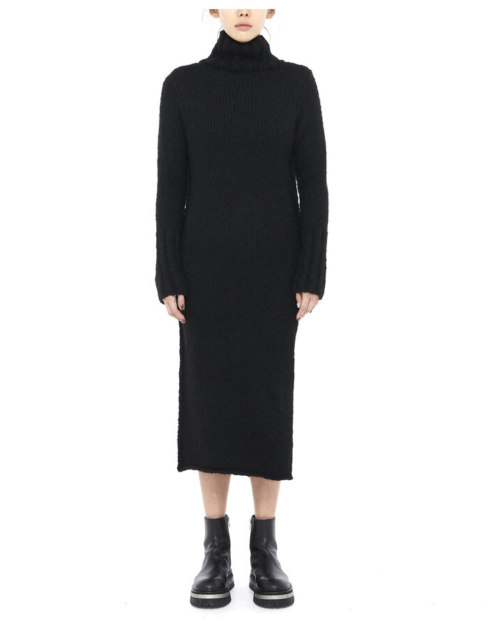 STUDIO B3 ALPACA BLEND ASYMMETRIC HIGH NECK SWEATER DRESS