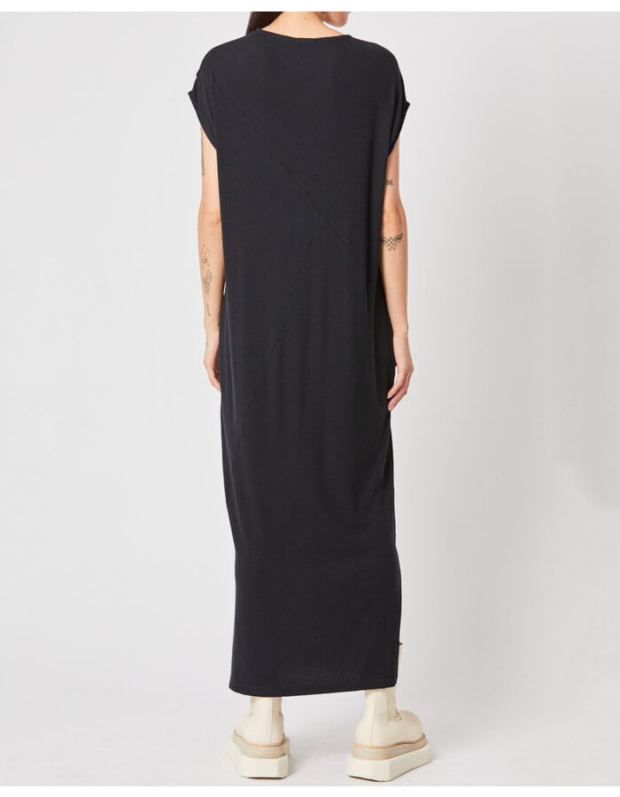 THOM KROM RIBBED V-NECK TUNIC DRESS