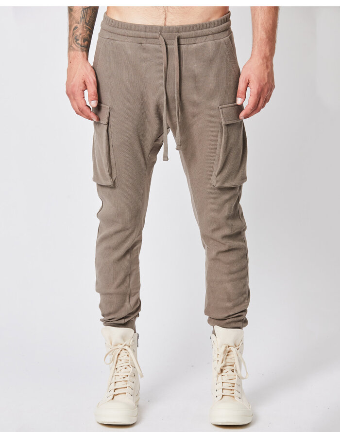 THOM KROM STRETCH COTTON WAFFLE KNIT JOGGERS - FOSSIL