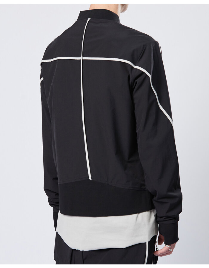 THOM KROM HYPER STRETCH NYLON BOMBER WITH CONTRAST PIPING