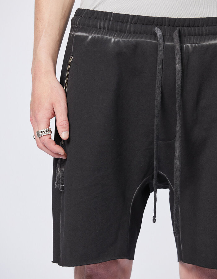 THOM KROM STRETCH COTTON SWEAT SHORTS WITH ZIP POCKETS - OIL