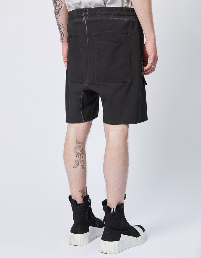 THOM KROM STRETCH COTTON SWEAT SHORTS WITH ZIP POCKETS - OIL