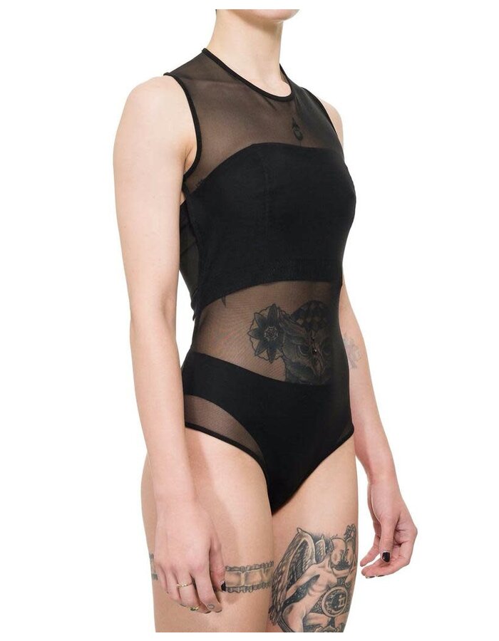 LA HAINE INSIDE US STRETCH TULLE BODY SUIT