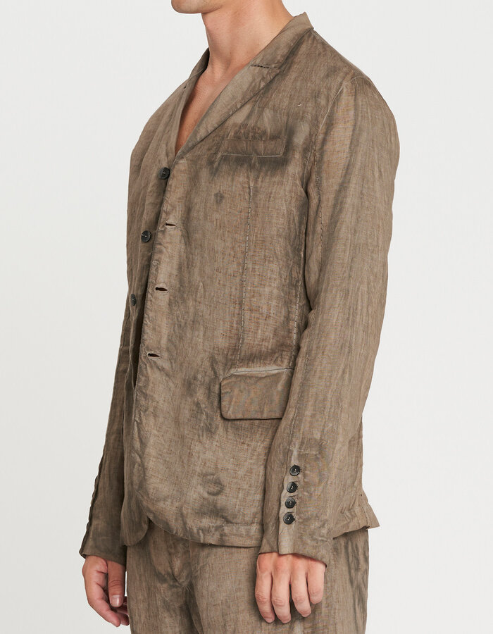 MASNADA 3 BUTTONS SUMMER JACKET - DRIED CLAY