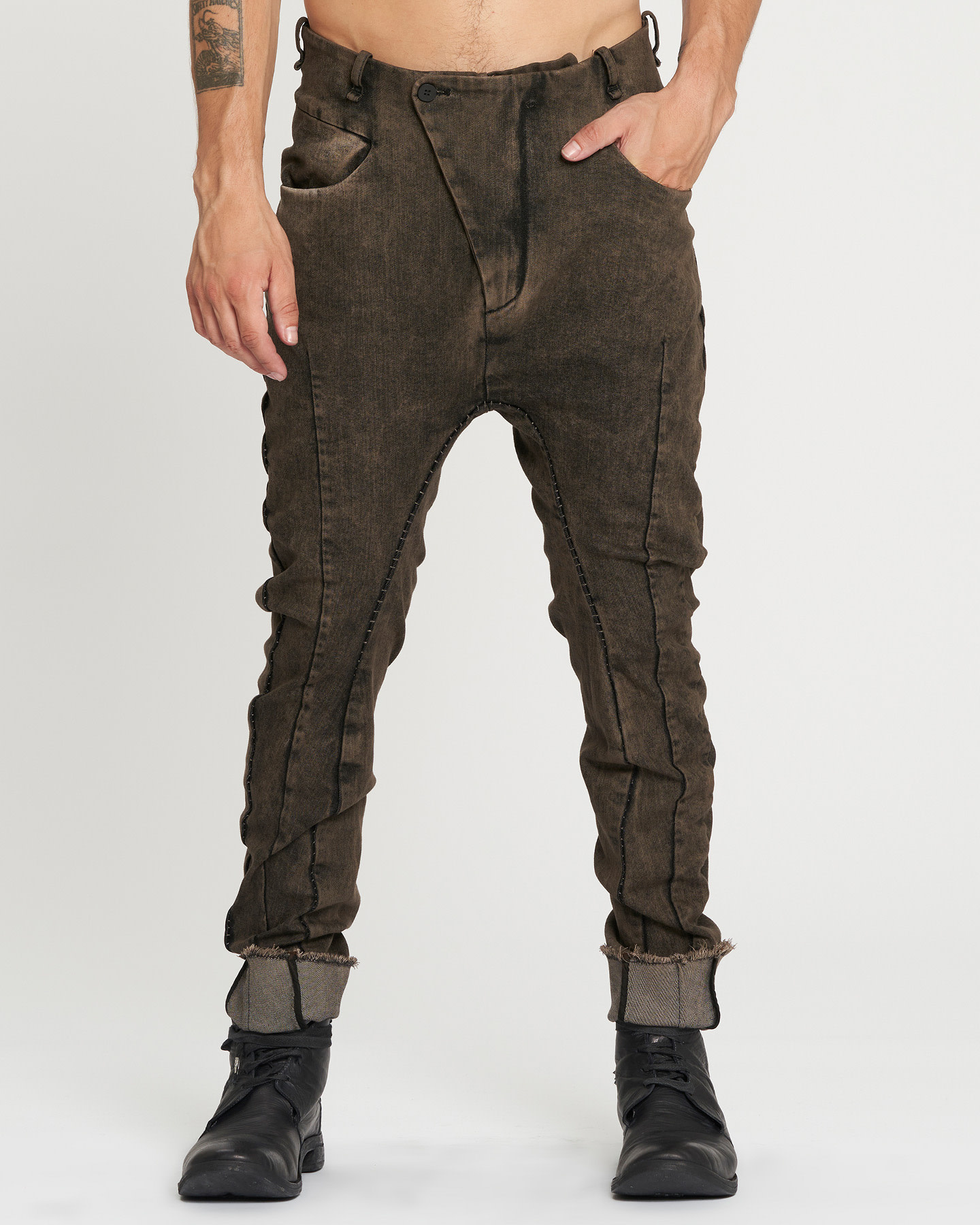 RELAX SEAMED JEANS - BLACK CLAY