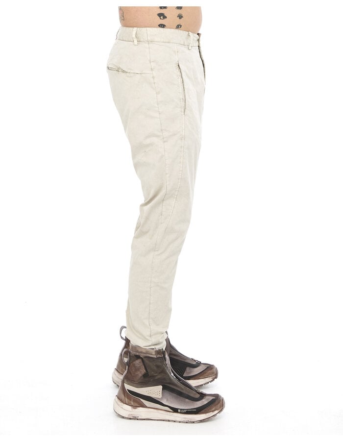 MD75 STRETCH COTTON RELAXED TROUSERS - OFF WHITE META