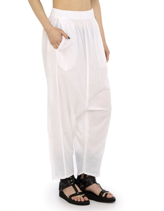 STUDIO B3 DONN DOUBLE COTTON GAUZE PANT - OFF WHITE