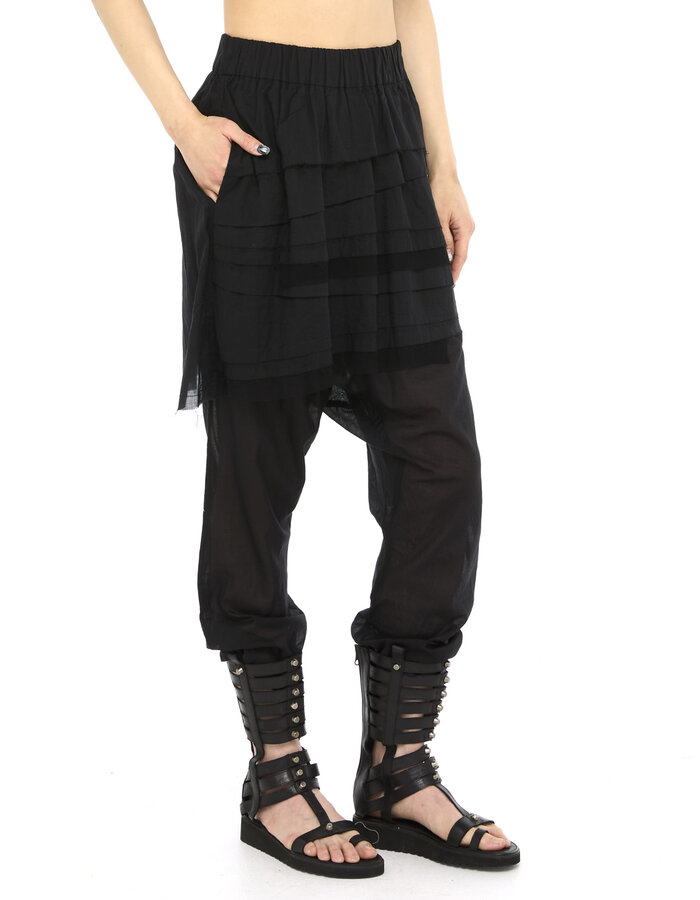 STUDIO B3 MIUX PANELED PANTS - BLACK