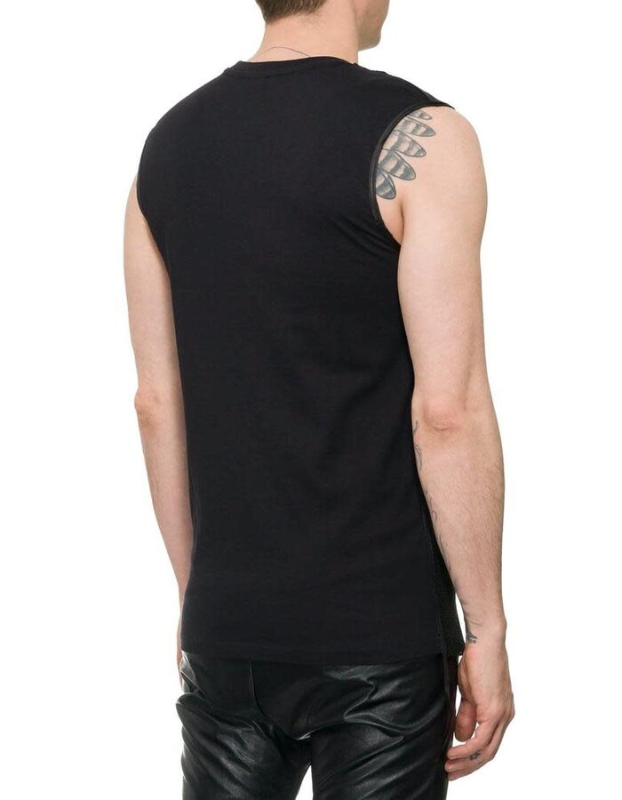 M-OJO RISIN DIAMOND CUT LEATHER FRONT TANK - ROMBINO