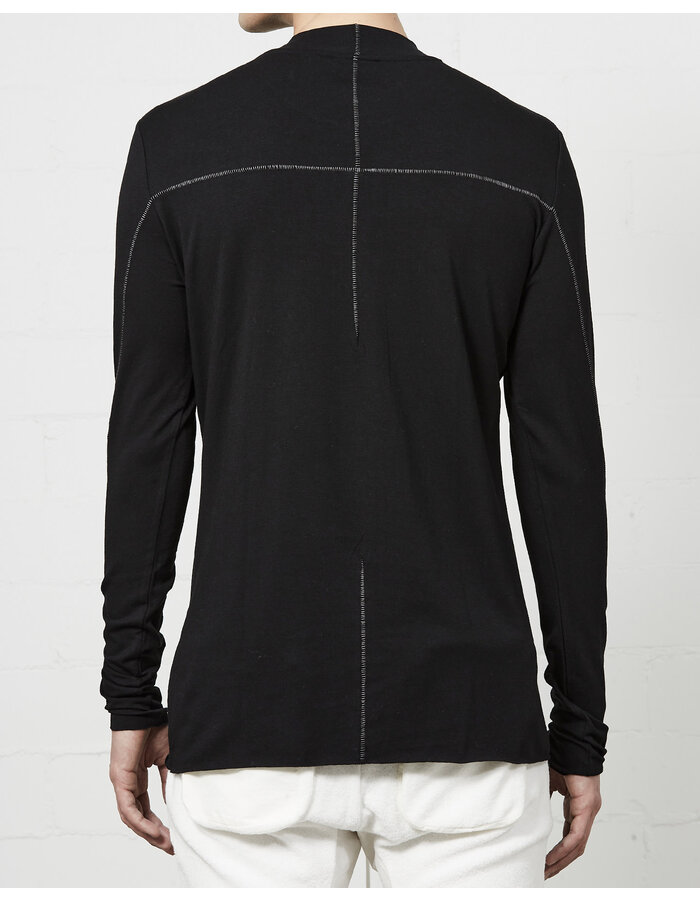 THOM KROM STRETCH COTTON & BAMBOO LONG SLEEVE - BLACK