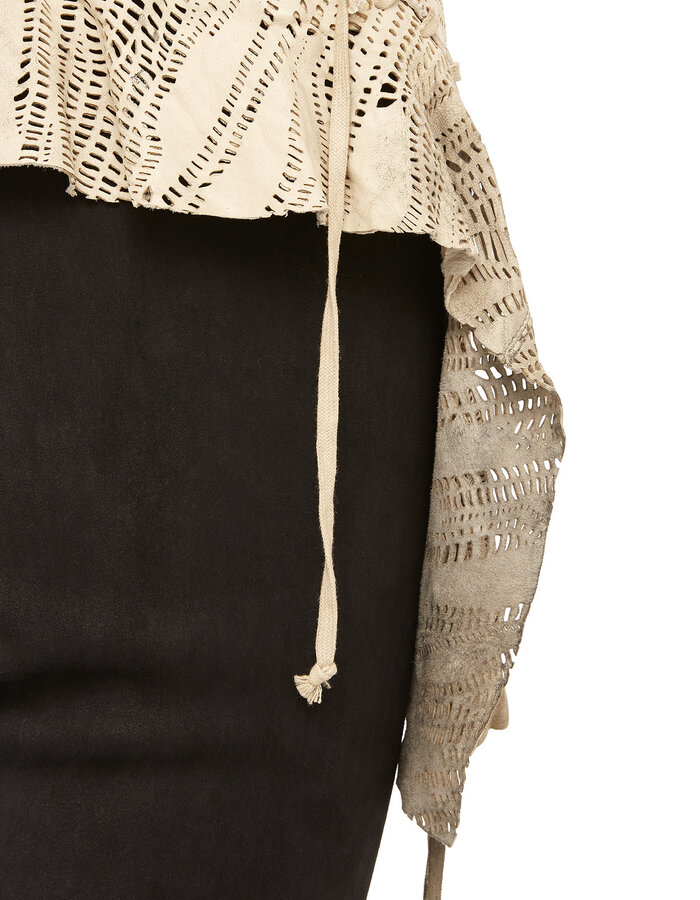 SANDRINE PHILIPPE LASER CUT LEATHER LACED CORSET