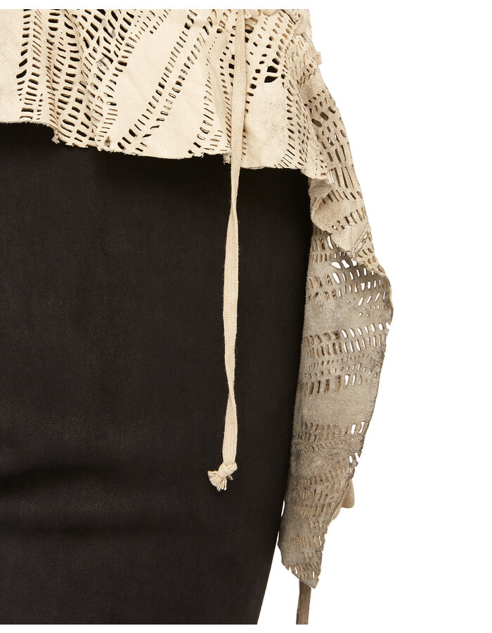 SANDRINE PHILIPPE LASER CUT LEATHER LACED CORSET