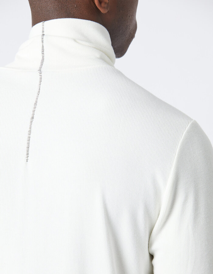 THOM KROM RIBBED MODAL FITTED TURTLENECK - OFF WHITE