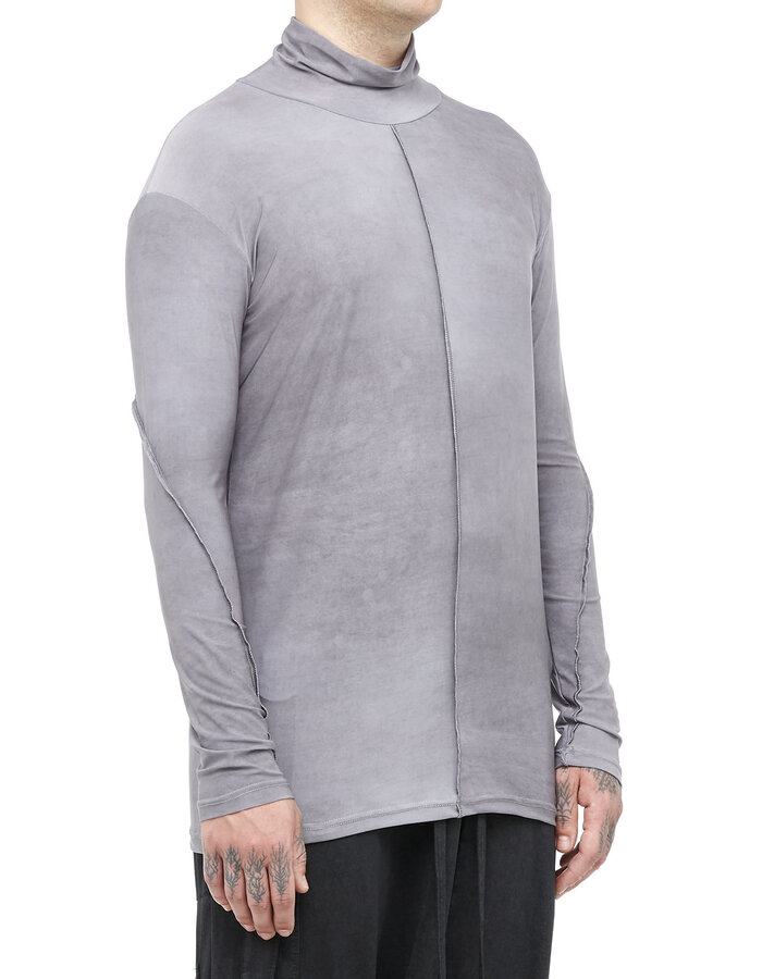 LA HAINE INSIDE US WASHED GREY VISCOSE TURTLENECK