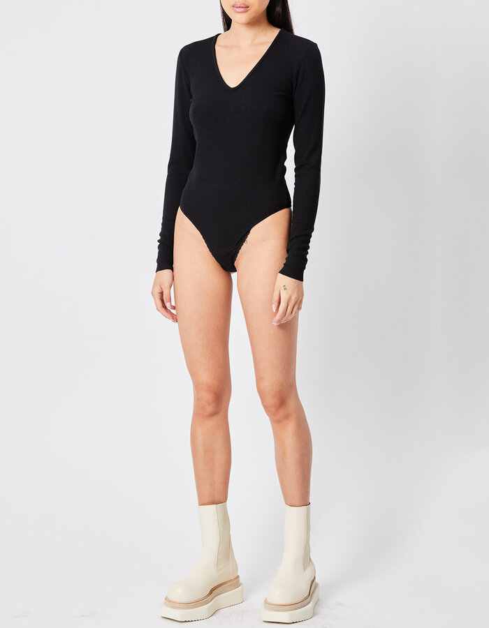 THOM KROM RIBBED MODAL LOW CUT BODYSUIT