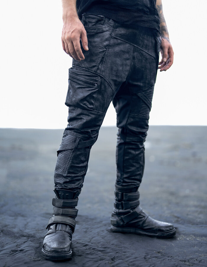 SYZMIC STUDIO TELOS COATED DROP CROTCH JOGGER