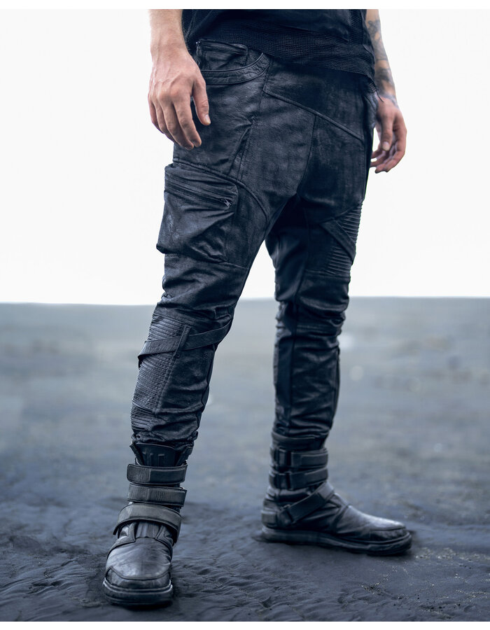 SYZMIC STUDIO TELOS COATED DROP CROTCH JOGGER