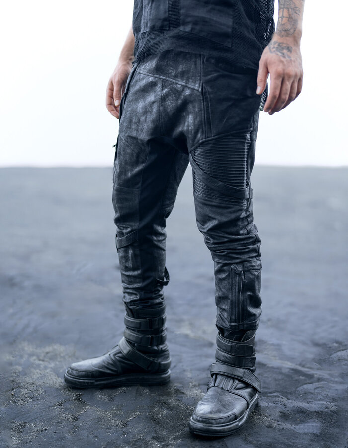 SYZMIC STUDIO TELOS COATED DROP CROTCH JOGGER