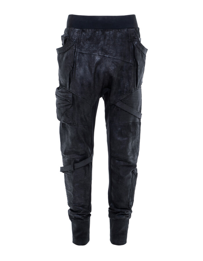 SYZMIC STUDIO TELOS COATED DROP CROTCH JOGGER
