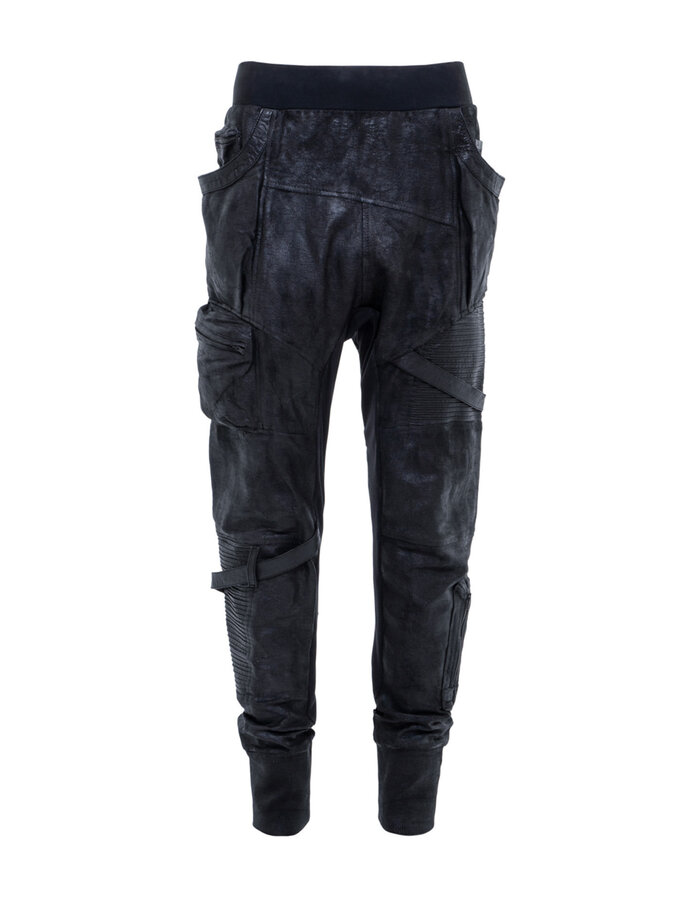 SYZMIC STUDIO TELOS COATED DROP CROTCH JOGGER