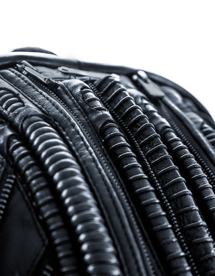 SYZMIC STUDIO HYLO ANNELID SPINE LEATHER BACKPACK