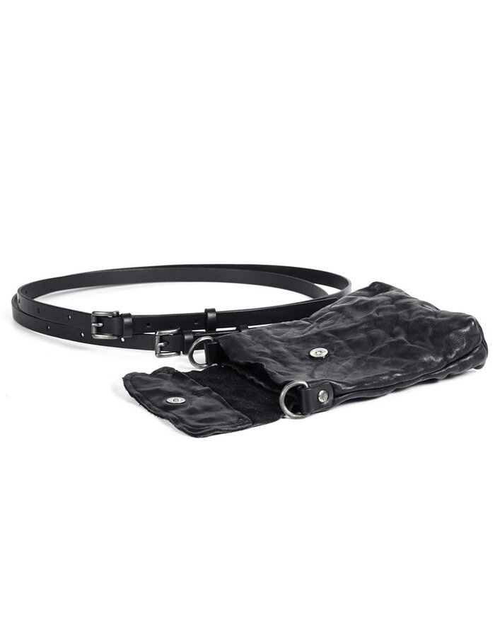 TEO + NG OSIMO LEATHER BELT POUCH/ANTIQUE SILVER