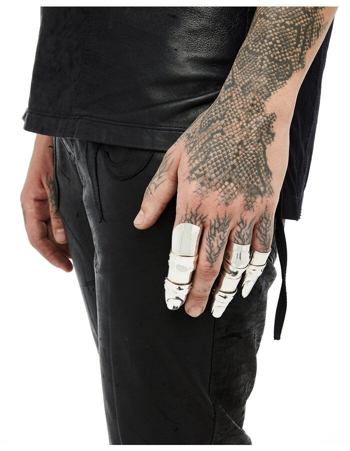 FANGOPHILIA FULL FINGER RING - SHORT NAIL - SILVER