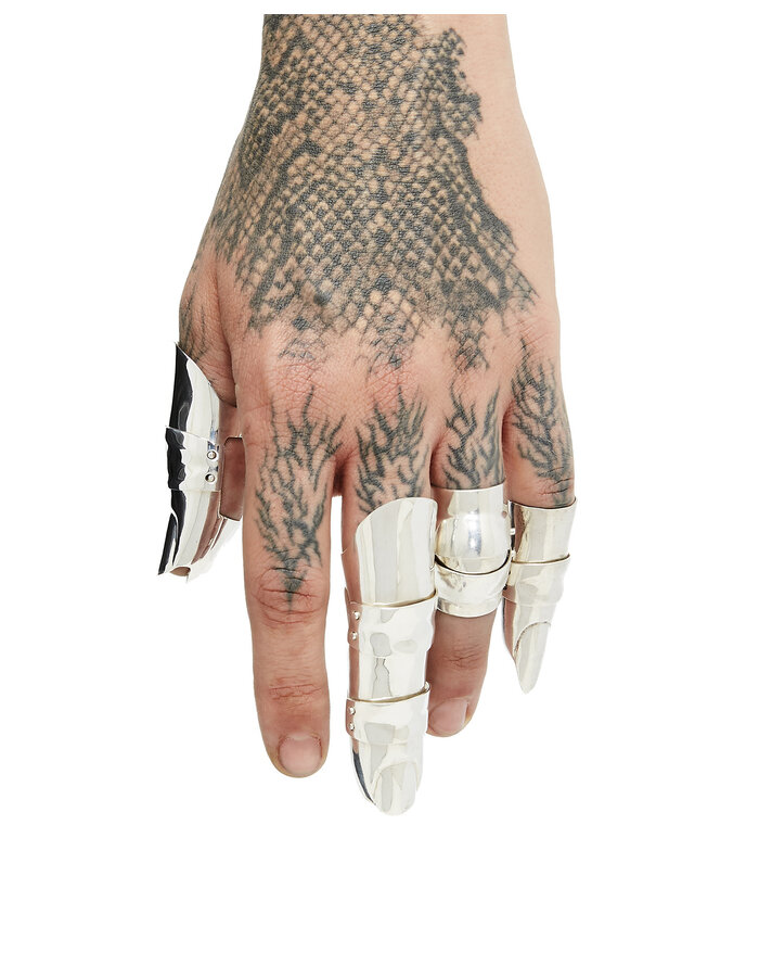 FANGOPHILIA FULL THUMB ARMOR RING - SILVER