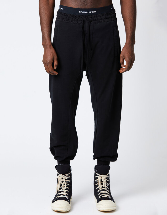 THOM KROM STRETCH COTTON RELAXED JOGGER - BLACK