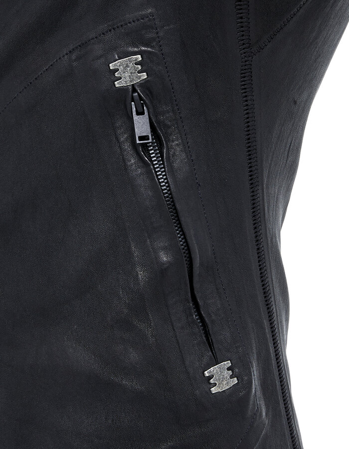 ISAAC SELLAM EXPERIENCE BUTE NEO STRETCH LEATHER JACKET