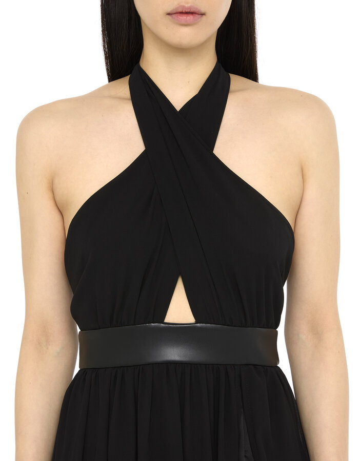 LA HAINE INSIDE US LONG GEORGETTE ATHENA DRESS